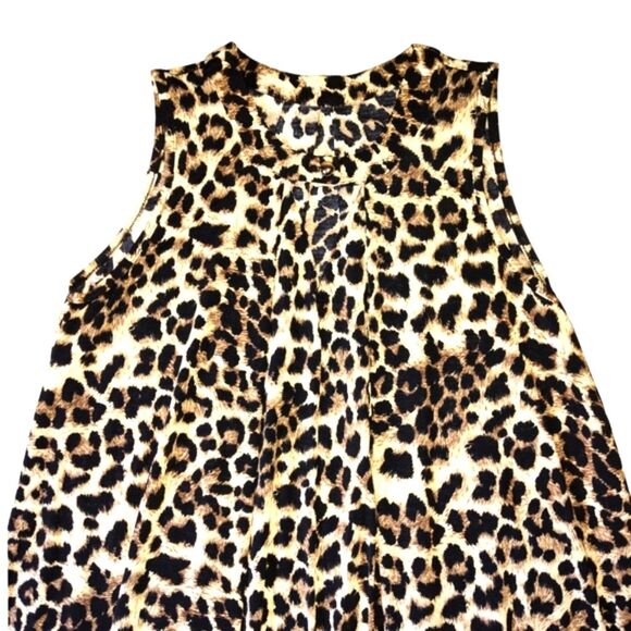 LEOPARD PRINT SLEEVELESS MINI DRESS SIZE SMALL! - Picture 3 of 7